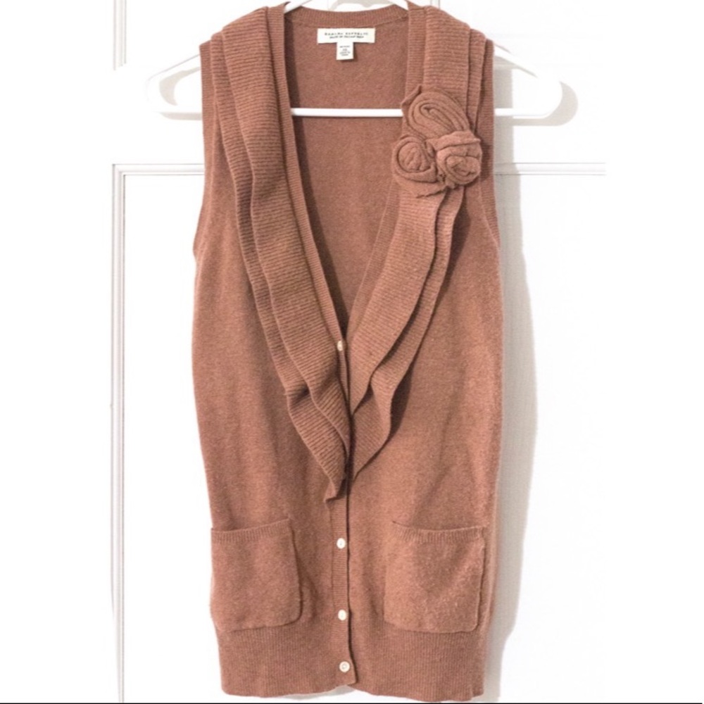 Banana Republic Cashmere Floral Sweater Vest